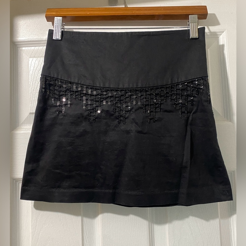 Free People Black Mini Skirt With Sequin Accents Women's 26 inch waist size 4